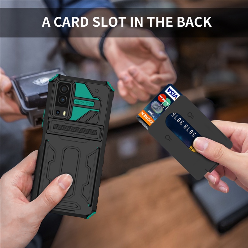 Ốp Điện Thoại Dạng Ví Chống Sốc Có Ngăn Đựng Thẻ Cho VIVO Y52 Y72 5G Y53s IQOO Z3 5G