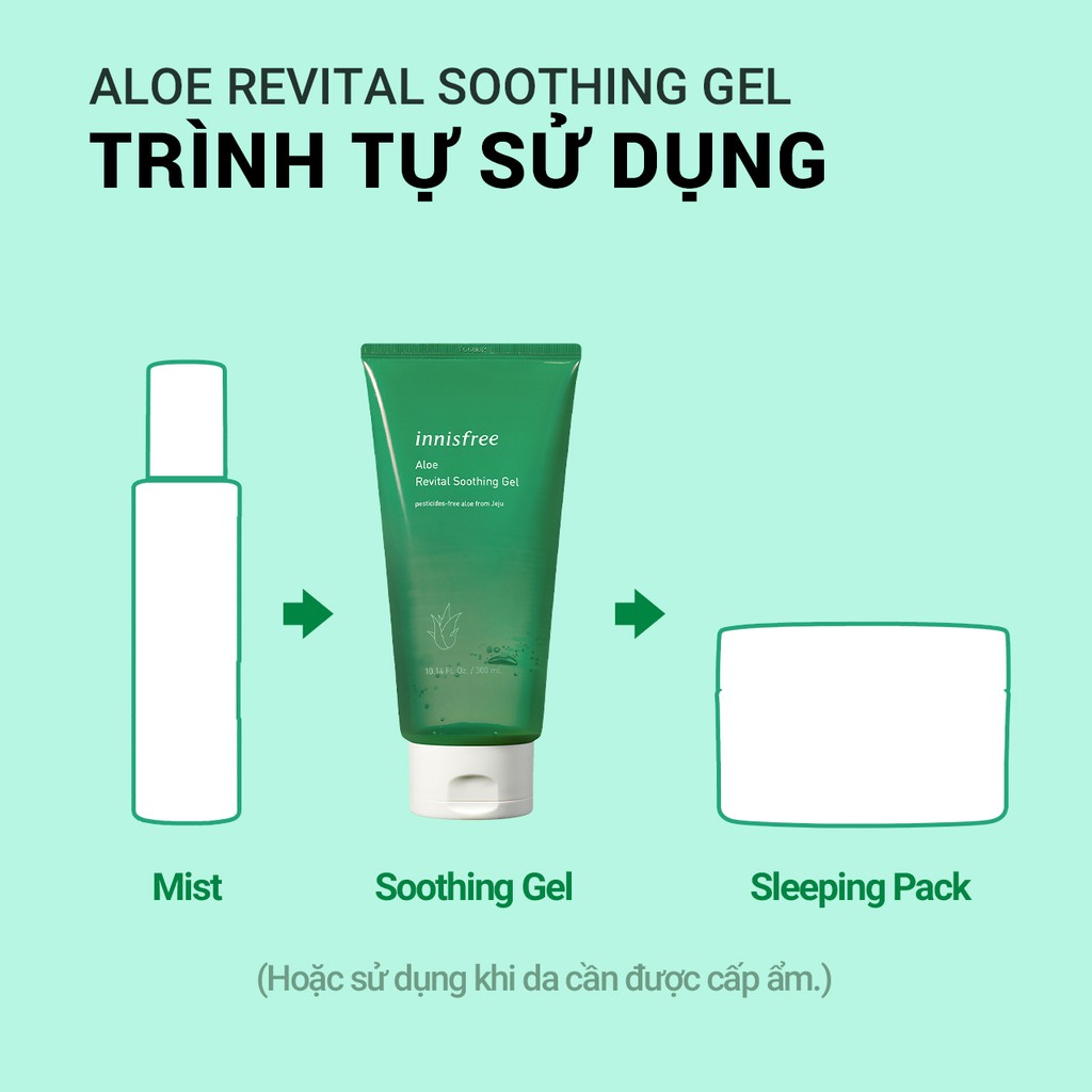 [Mã COSIF05 giảm 10% đơn 400K] Gel làm dịu đa năng nha đam innisfree Aloe Revital Soothing Gel 300ml