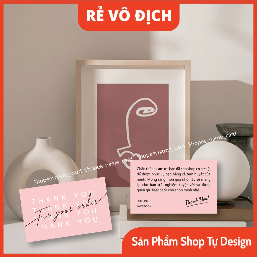 Thiệp cảm ơn khách hàng, thank you card dành cho shop bán hàng có sẵn tại shop