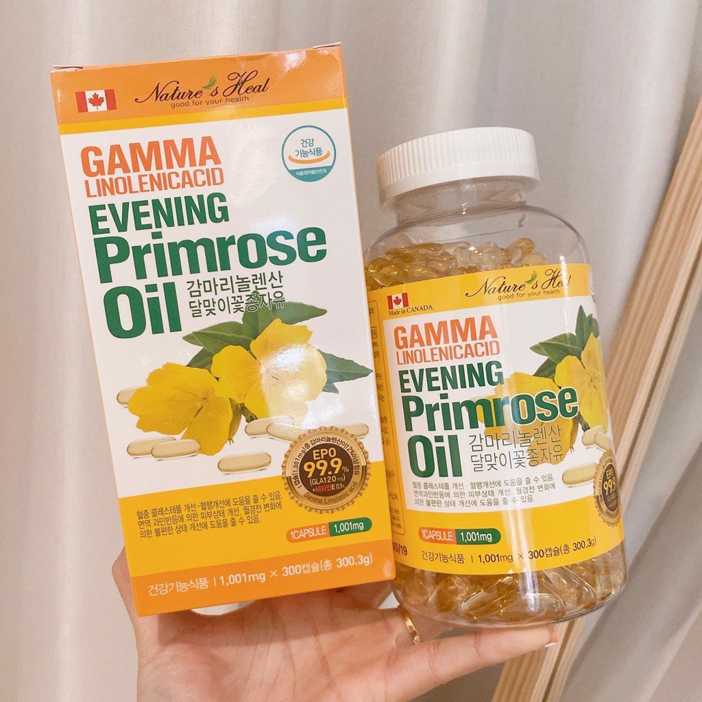 TINH DẦU HOA  ANH THẢO HÀN QUỐC VIÊN NANG ĐIỀU HÒA NỘI TIẾT Evening Primrose Oil Hanmi gamma 300 viên.