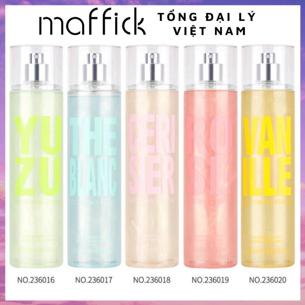 Nước hoa toàn thân, xịt thơm body mist VICTORIA 236ml lưu hướng bền lâu, hương thơm mê người nội địa trung 2360