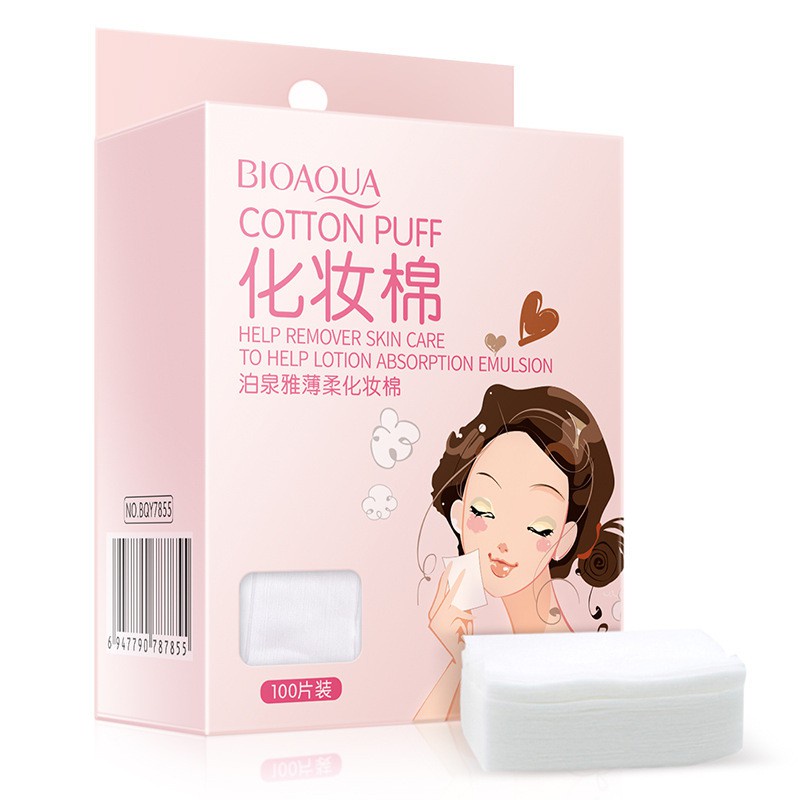 Bông tẩy trang BIOAQUA nội địa trung mềm mịn siêu sạch BTT01