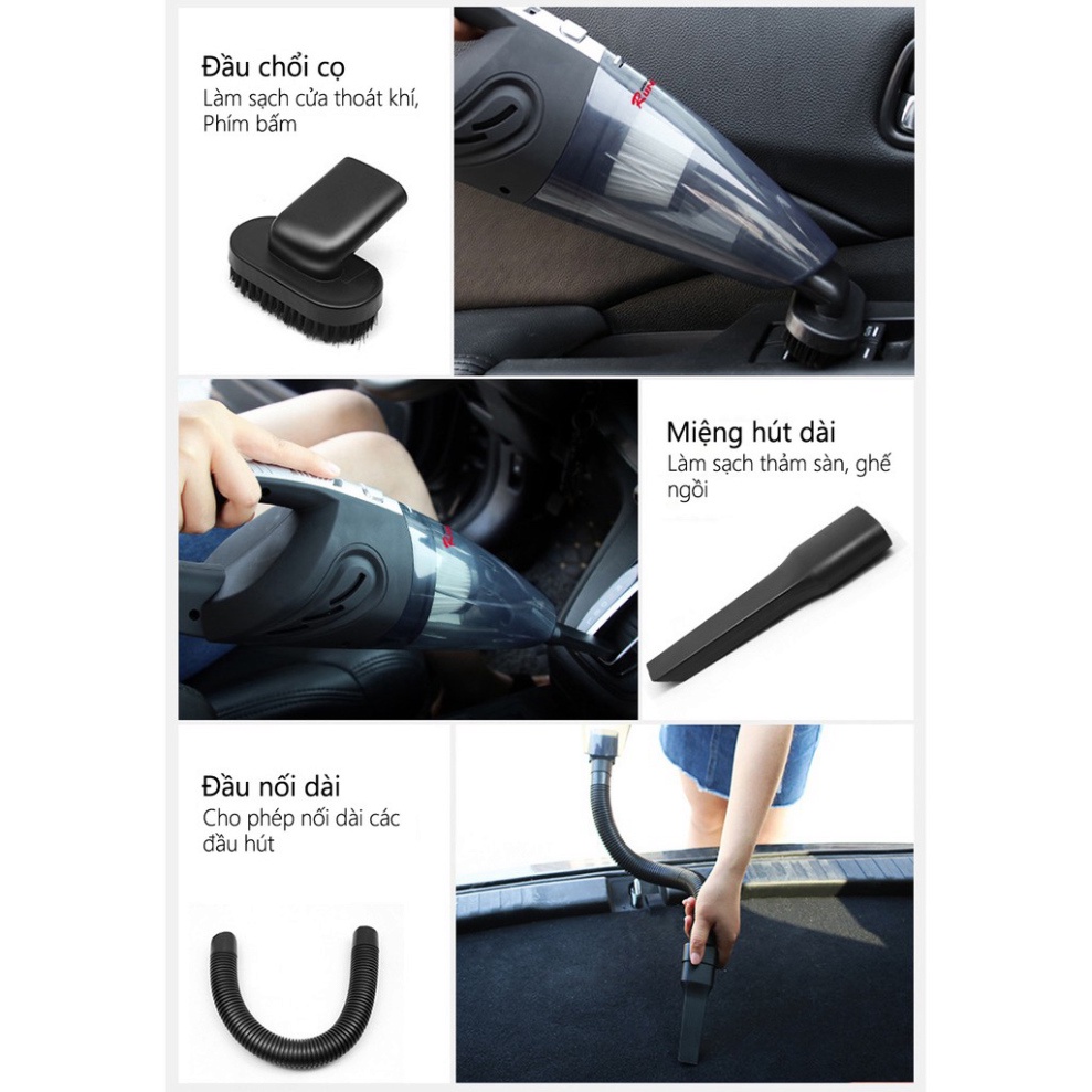 Máy hút bụi cầm tay không dây mini R-6053 cao cấp | Thiết kế đẹp mắt, sang trọng, nhỏ gọn dùng cho ô tô và gia đình