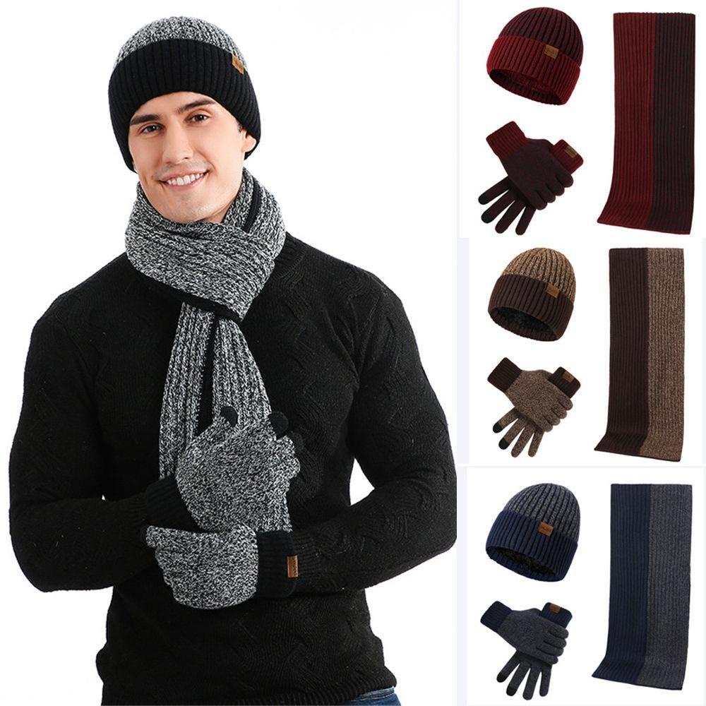 Set Mũ beanie Kèm Găng Tay Cảm Ứng Cho Nữ