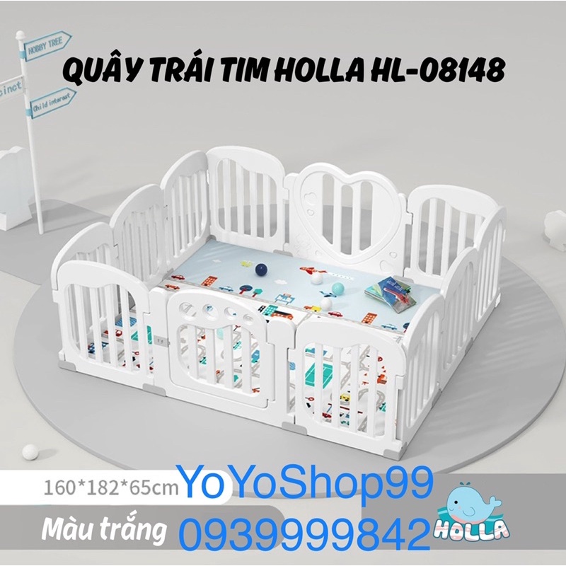 Quây Cũi Holla Trái Tim Mẫu Mới cao 65cm ( Hàng chính Hãng)