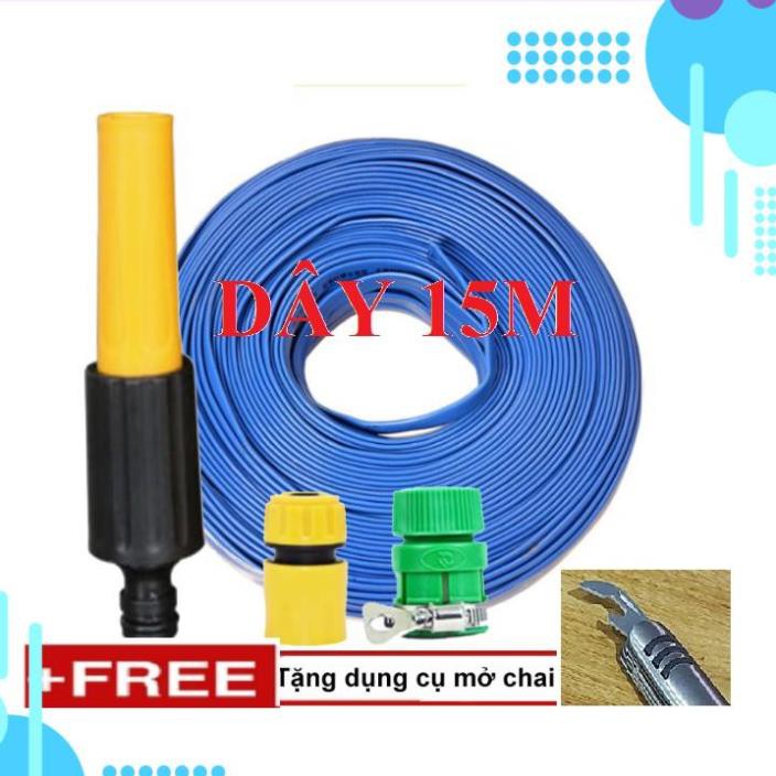 Bộ dây vòi xịt ❤️bơm nước phun sương❤️ ✔, tăng áp 3 lần, loại 15m 206622-5 cút sập,nối vàng + 🎁 mở chai