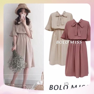 Váy tiểu thư cổ điển buộc nơ