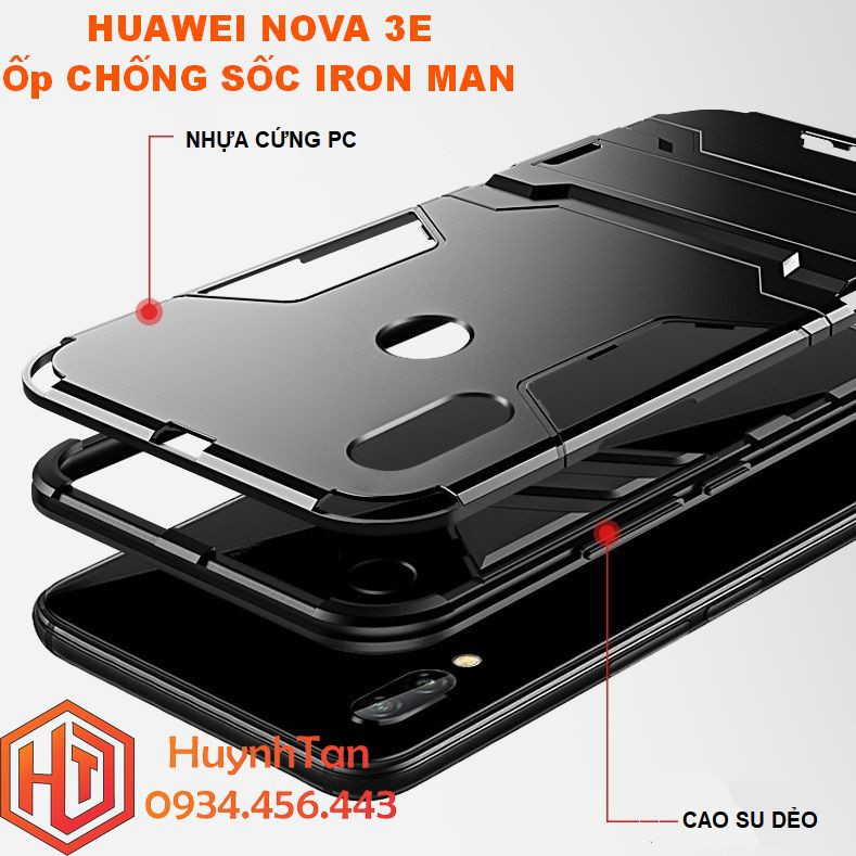 Ốp lưng Huawei Nova 3E cao su chống sốc Iron man