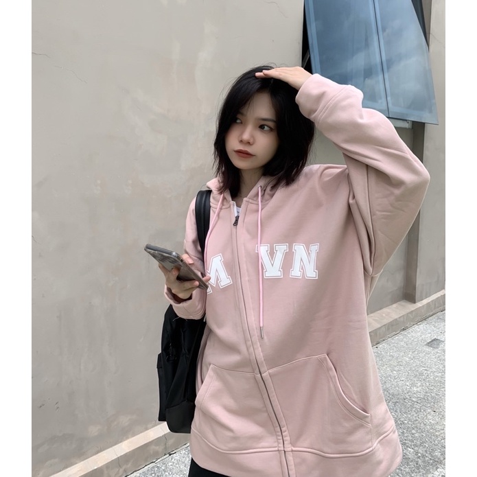 Áo HOODIE ZIP THE MIDDLE (khoá kéo, vải nỉ bông)