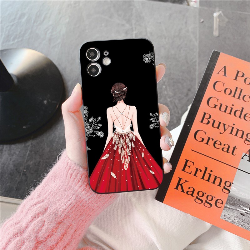 Ốp lưng iphone bảo vệ camera công chúa váy đỏ xinh đẹp ốp iphone chống sốc 13pro/13promax/11pro/11promax/x/xsmax/7/8/6s