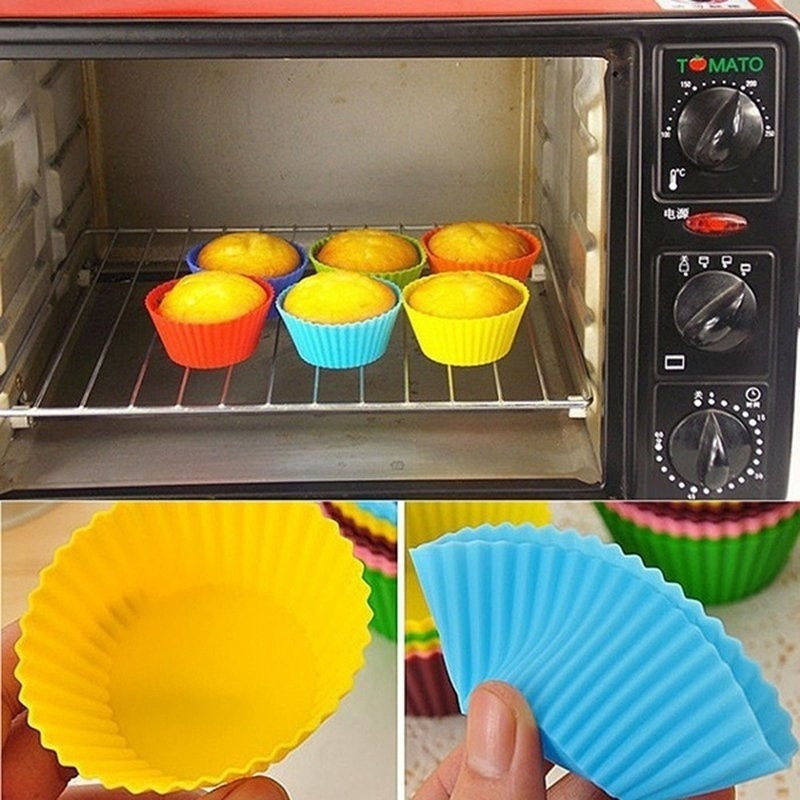1 Khuôn Silicone Tròn Làm Bánh Tạo Hình Trái Tim DIY