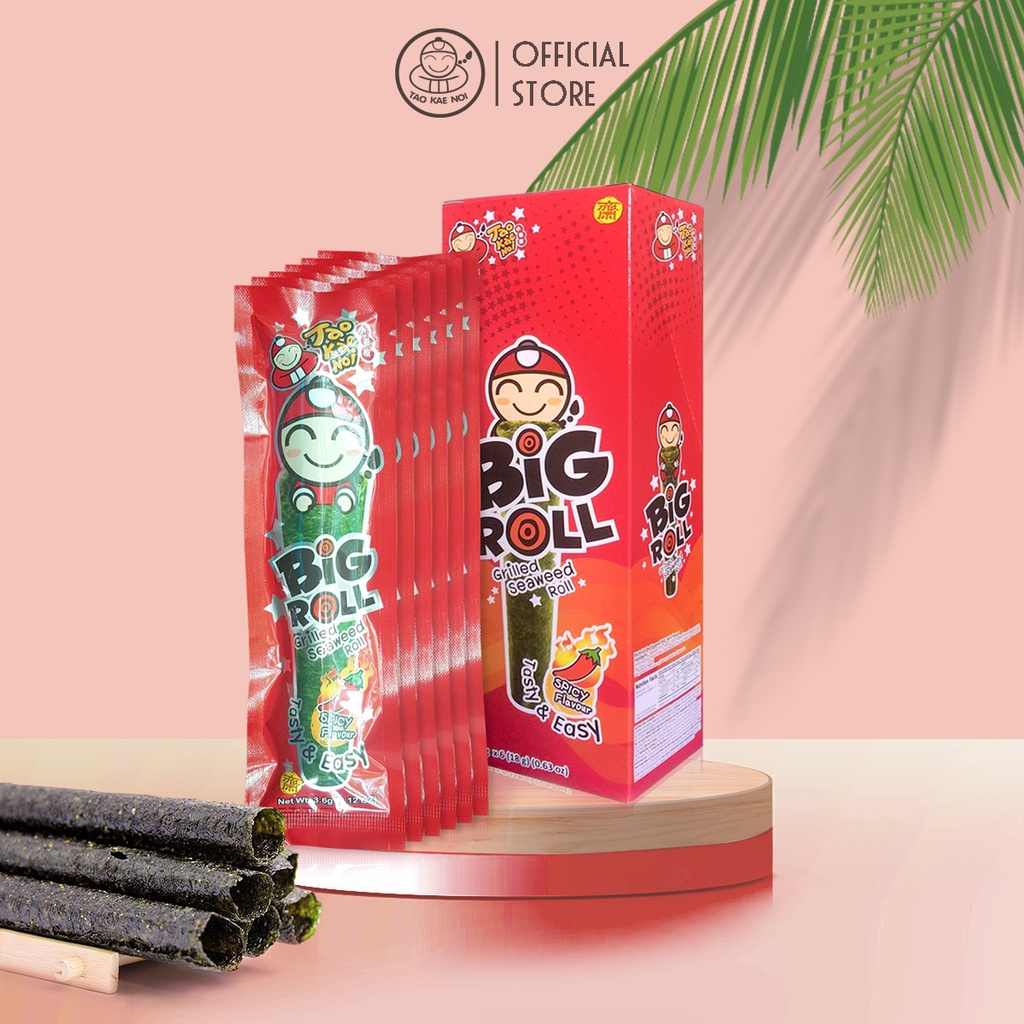 Hộp Snack Rong biển BIGROLL Vị Cay – Hộp 6 gói