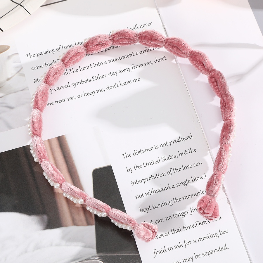 Băng đô nhung ngọc trai thời trang thu đông phong cách Hàn Quốc cho nữ