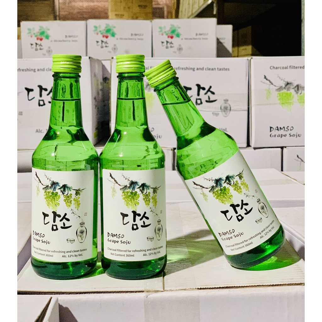 Soju Damso Hàn Quốc Đủ 10 Vị Thơm Ngon Nước Trái Cây Chai 360ml