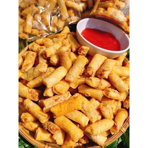 HCM Chả giò tôm mini sấy gói 500g - chả giò sấy giòn rụm nhân tôm