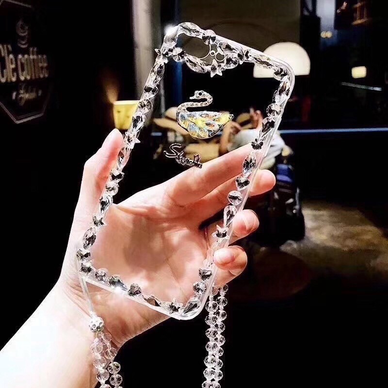 Ốp đính đá thiên nga ip7/7p/X/Xsmax