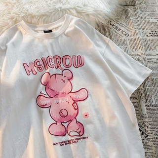 Áo Thun Nữ Gấu Hồng Tay Lỡ Đáng Yêu