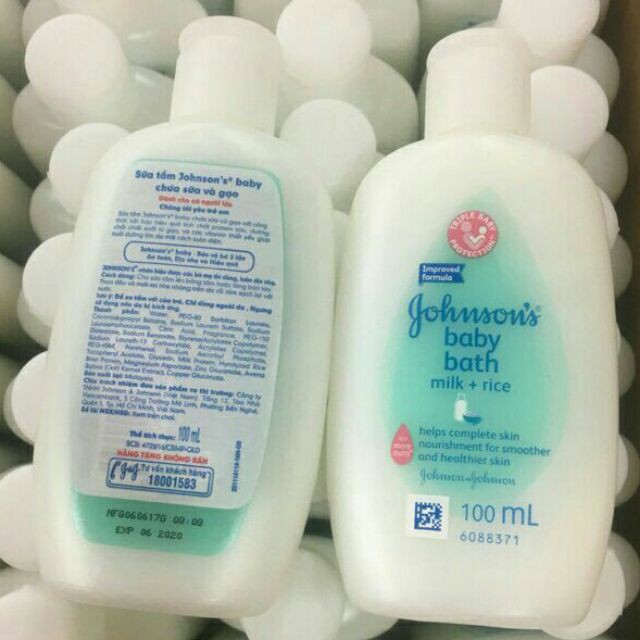 Sữa Tắm Johnson's Baby Chứa Sữa Và Gạo 100ml