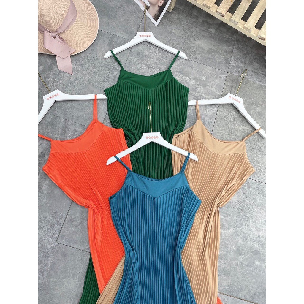 Đầm 2 Dây, Váy Maxi Dập Ly Dáng Dài Siêu Xinh Chất Vải  Mềm Mịn Siêu Mát