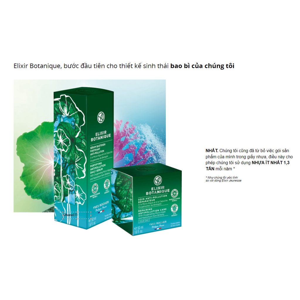 Bộ Kem Dưỡng Da Ngừa Lão Hóa Yves Rocher ELIXIR BOTANIQUE, JEUNESSE