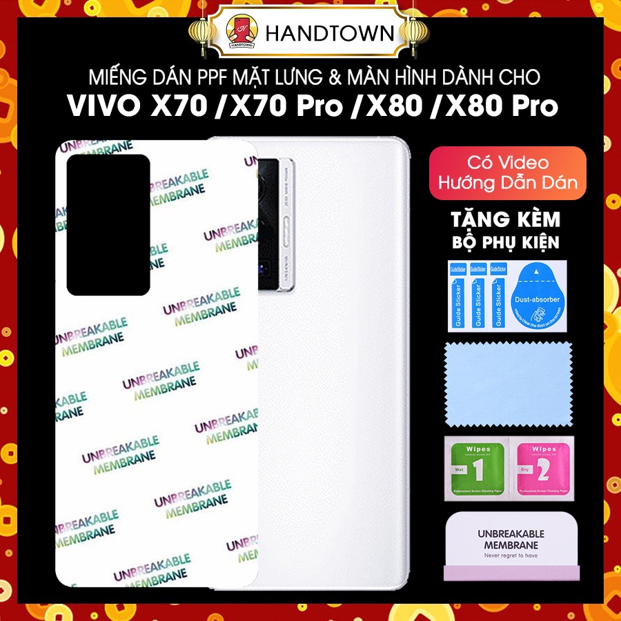 PPF Vivo X70 X70 Pro X70 Pro+ Plus Cường Lực Dẻo Chống Xước Chống Nước Chống Vân Tự Phục Hồi Handtown