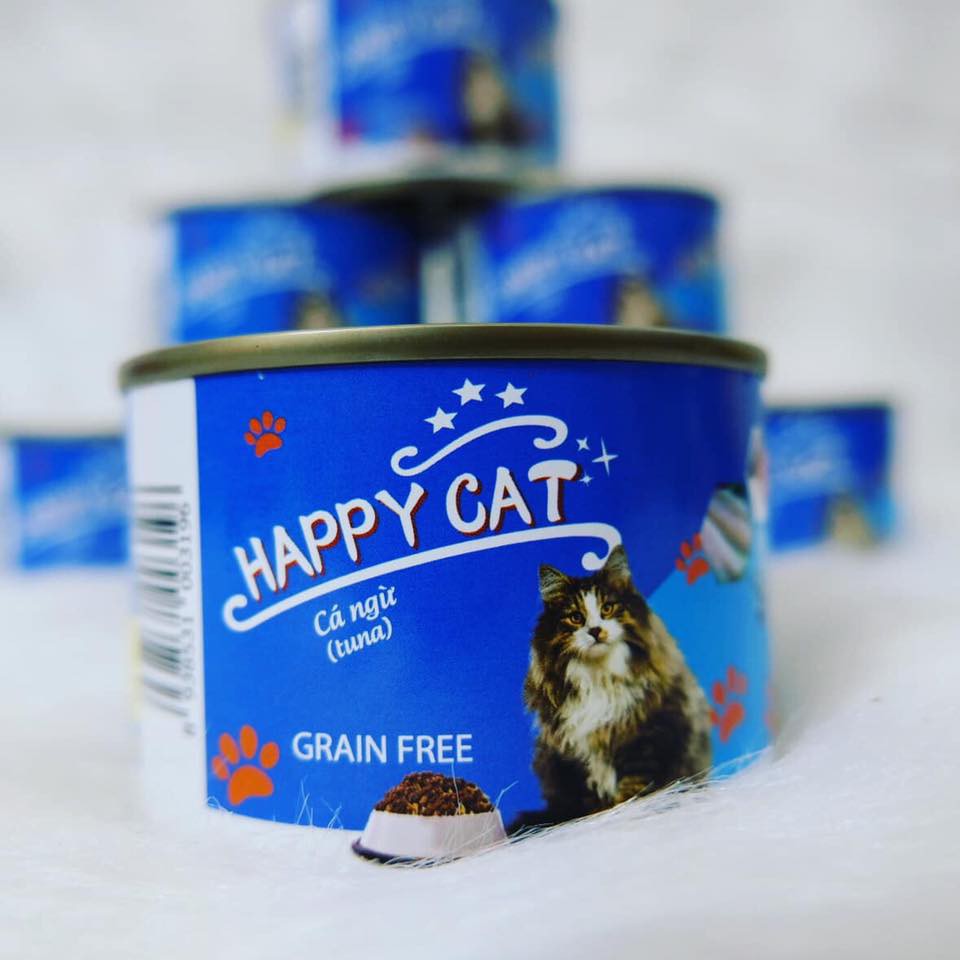 160g - Pate Happy Cat nhiều vị dành cho mèo, thức ăn dạng ướt cho mèo, pate lon nhiều vị -  Kitty Pet Shop BMT
