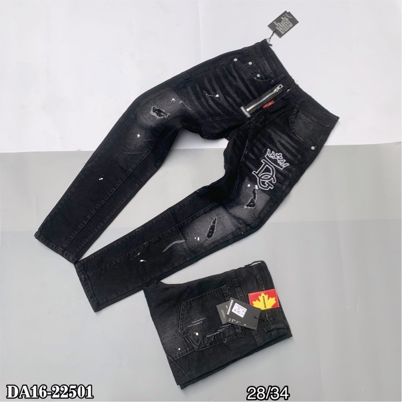 Quần Jean khoá thêu chữ QJ35
