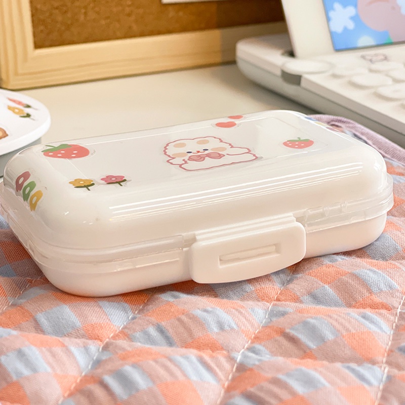 Hộp Đựng Thuốc Mini Đơn Giản Chống Thấm Nước Có Nhãn Dán Di Động Cho Học Sinh