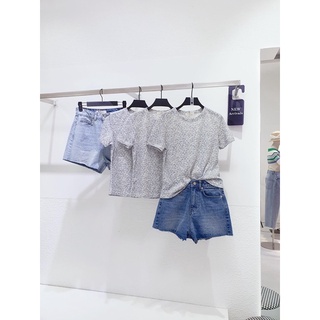 AfterBefore Áo thun phom suôn viền 2cm nhiều màu