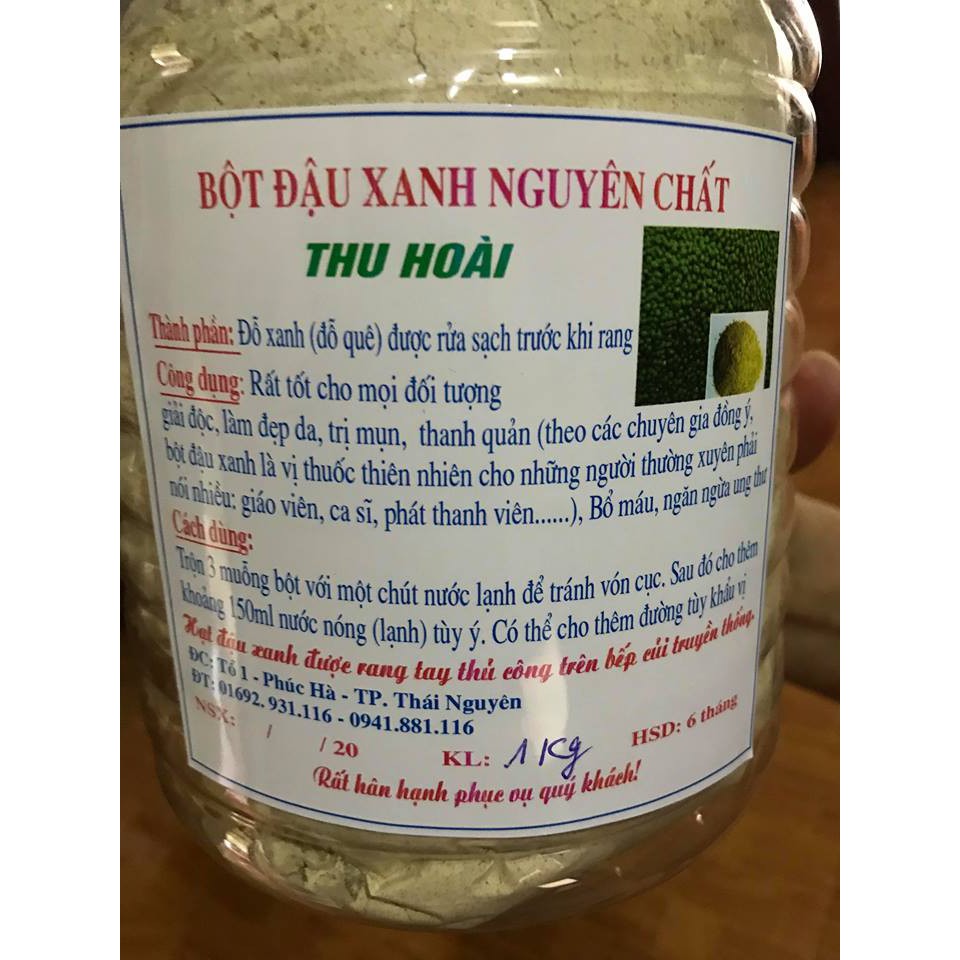 bột đậu xanh nguyên chất nhà làm (đậu xanh rửa sạch, rang bếp củi)