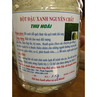 [1kg] bột đậu xanh nguyên chất nhà làm (đậu xanh rửa sạch, rang bếp củi)