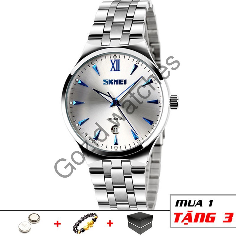 Đồng hồ nam SKMEI SM12 thời trang dây thép cao cấp không gỉ -Gozid.watches