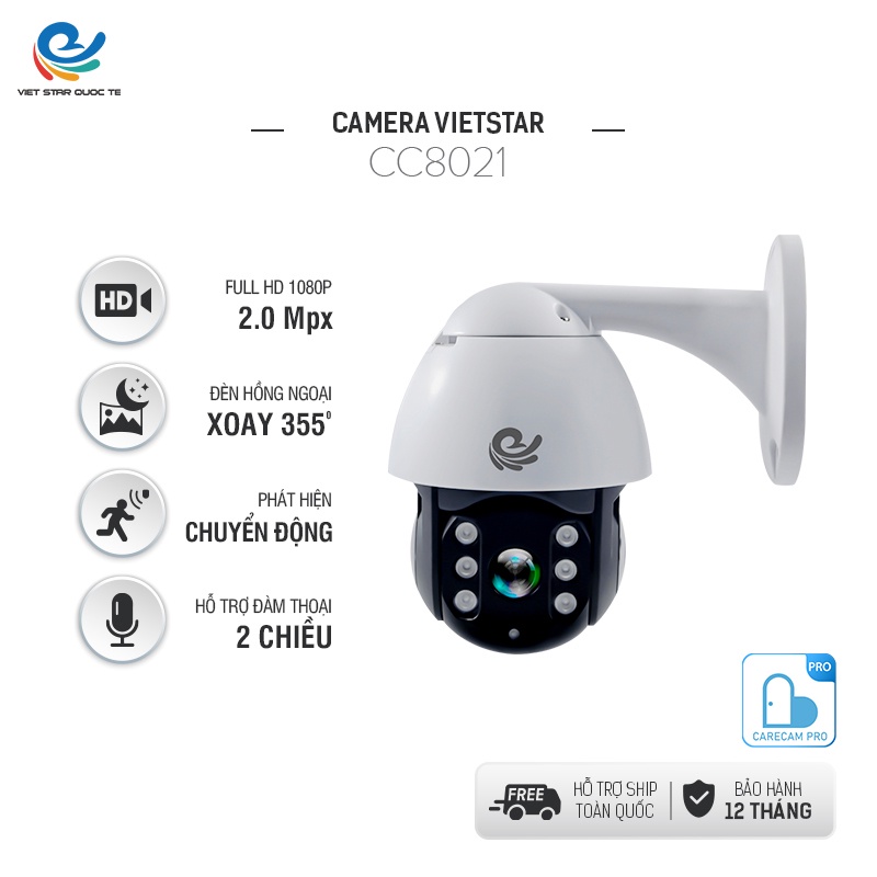 Camera Wifi Thương Hiệu Việt Star Quốc Tế CC8021 - Xoay Theo Chuyển Động -Bảo Hành 12 Tháng