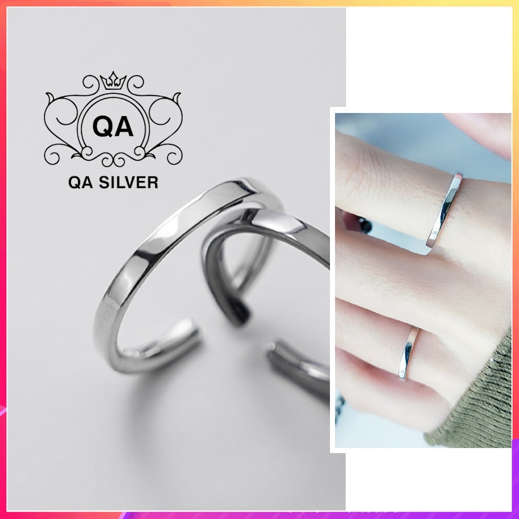 Nhẫn bạc 925 trơn bản rộng nam nữ dày to tối giản 1.5mm S925 MINIMAL Silver Ring QA SILVER RI191101