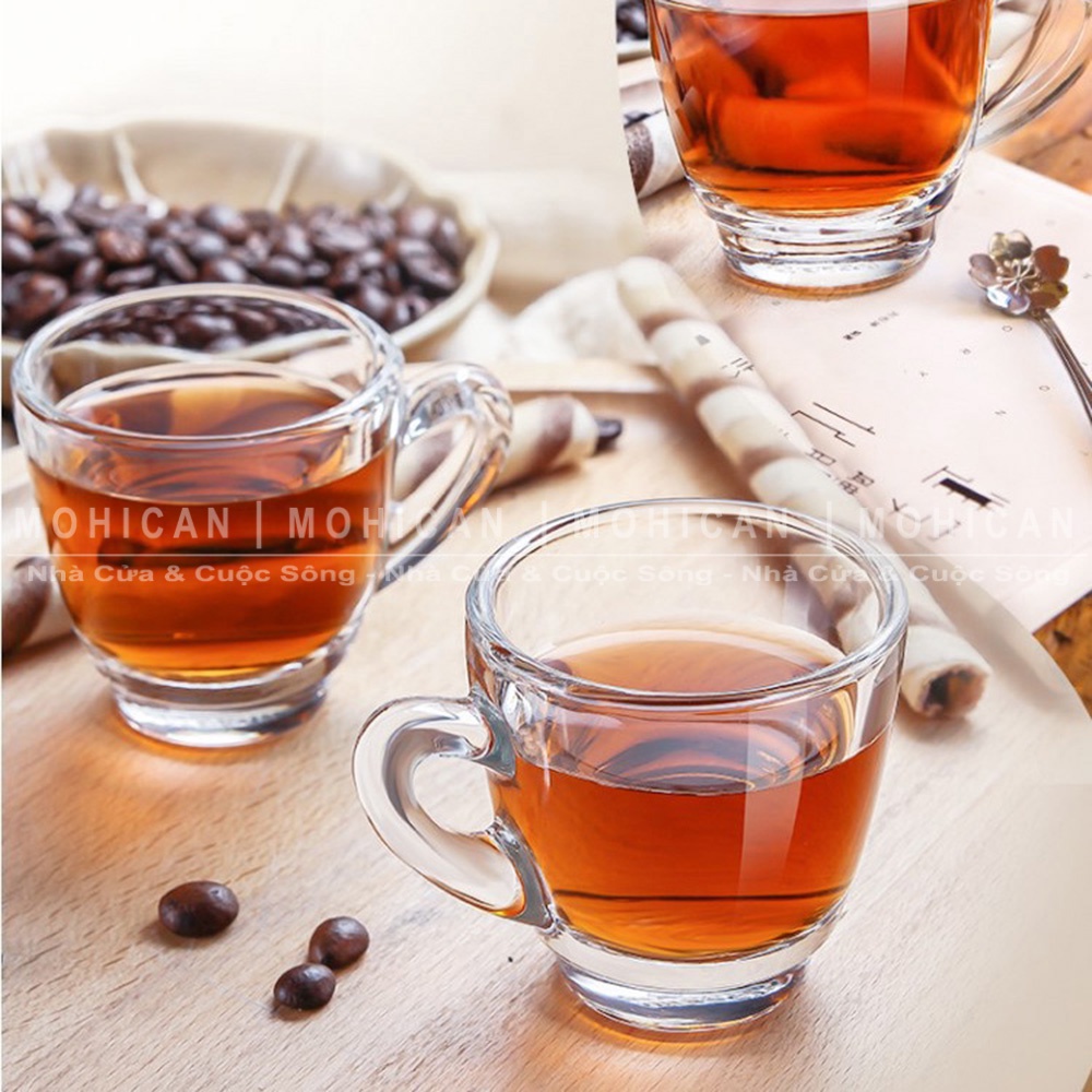 Ly thủy tinh có quai Ocean Café Kenya Cup 245ml, cốc thủy tinh đẹp uống đồ nóng, cà phê, nhập khẩu Thái Lan OCEG-P01641