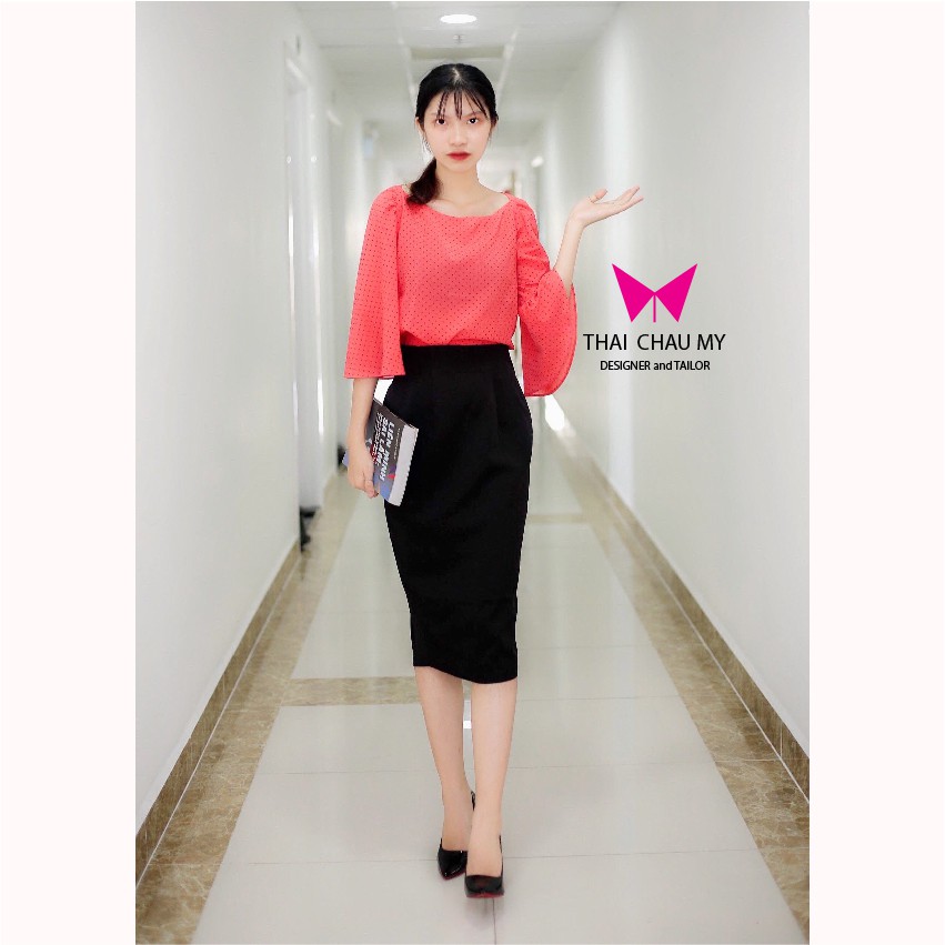 VÁY BÚT CHÌ ĐEN DÀI QUA GỐI váy áo công sở dạo phố đầm dự tiệc thời trang thiết kế Thái Châu Mỹ MYTH | BigBuy360 - bigbuy360.vn