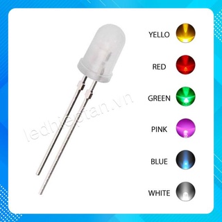 Bóng LED SENYANG 5mm đơn màu ( Trắng, Đỏ, Vàng, Xanh Lá, Xanh Dương, Hồng )