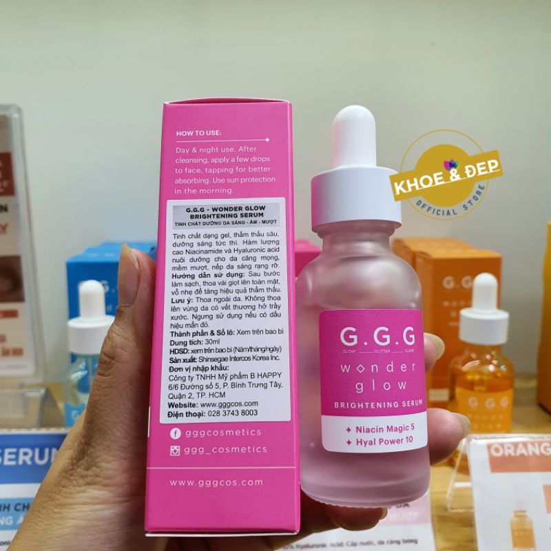 Serum GGG Dưỡng Sáng Da và Cấp Ẩm Wonder Glow Brightening Serum 30ml, Màu Hồng | BigBuy360 - bigbuy360.vn