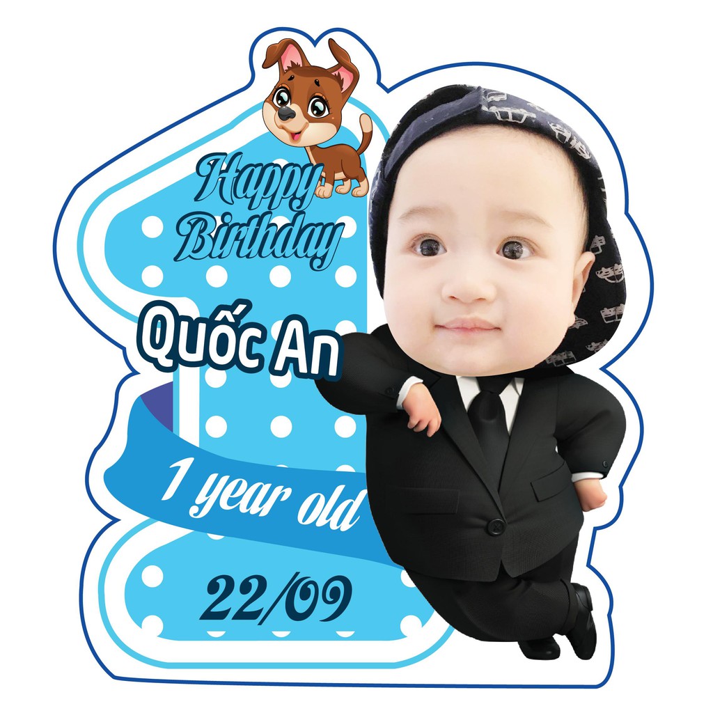Chibi bé trai kèm số 1 30cm