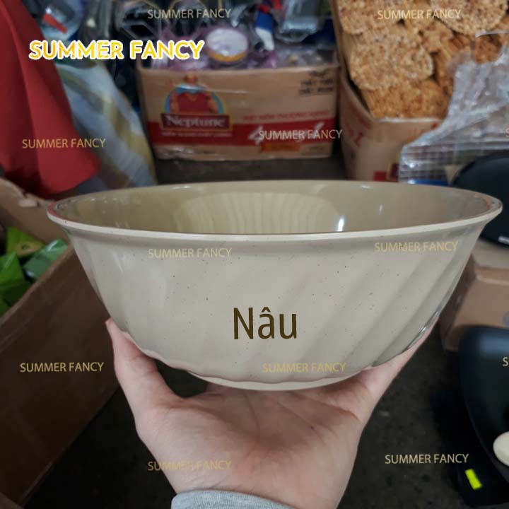 Tô nhựa 17.2 x 6.4 cm melamine phíp đỏ đen, nâu bát mì phở cơm  - bowl NT-Toxoan7