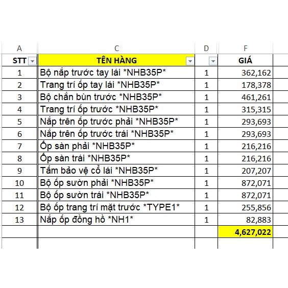 DÀN ÁO SH 2017 > 2019 ĐỦ MÀU - 28 MÓN CÓ TEM 125i ZIN CHÍNH HÃNG HONDA