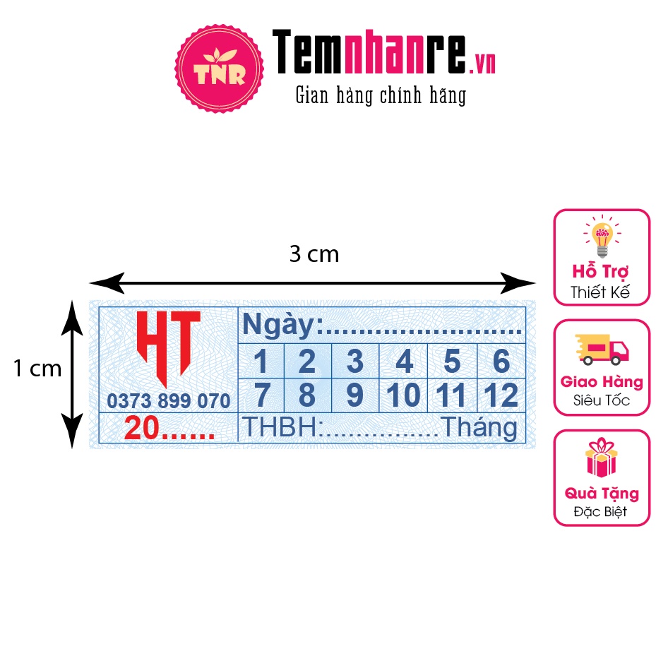 In tem vỡ bảo hành niêm phong Temnhanre.vn thiết kế cắt bế theo yêu cầu combo 1.000c
