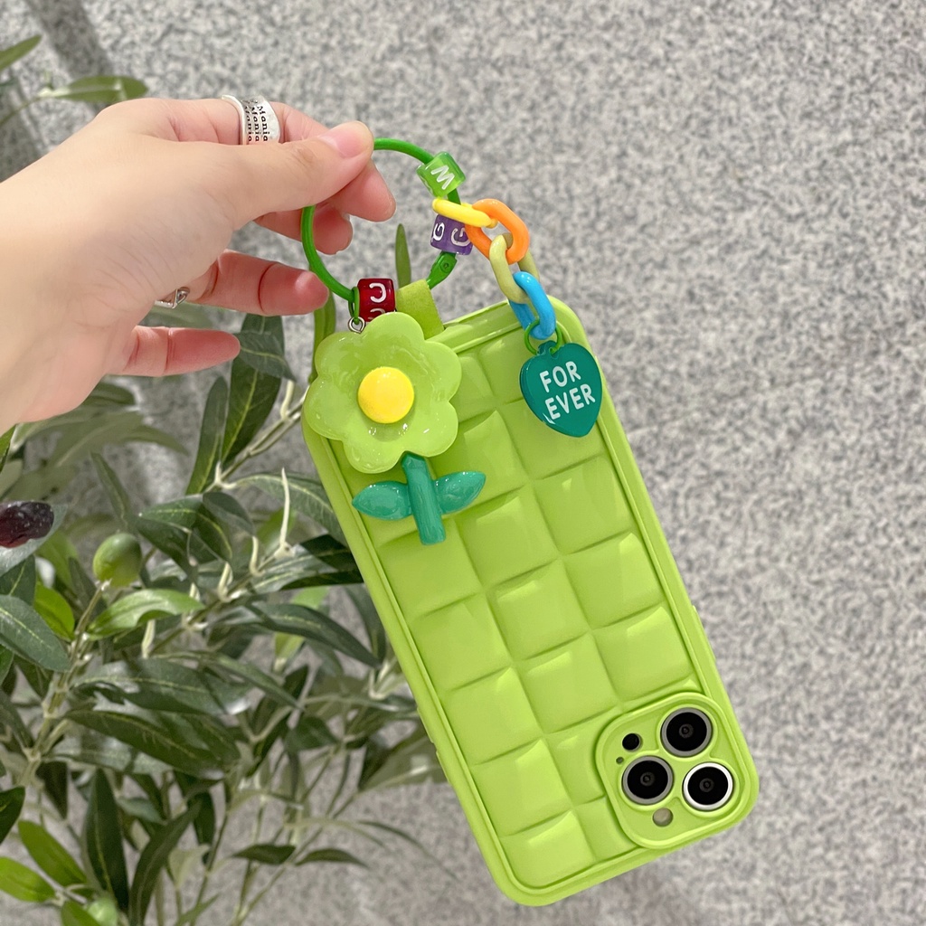 Ốp Điện Thoại Hình Vuông Họa Tiết Hoa Xinh Xắn Cho iPhone X XS XR XS max 13Proax 11 11 pro 11 pro max 12 12 12 pro 12 pro max