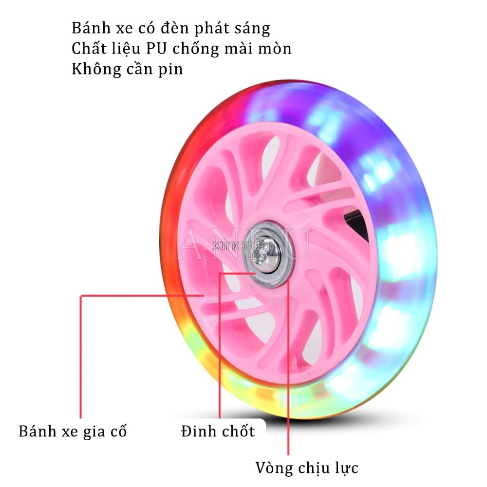 Xe Trượt Scooter Cho Bé 3 Bánh Có Bánh Xe Phát Sáng Xe Ván Trượt Cho Bé Yêu