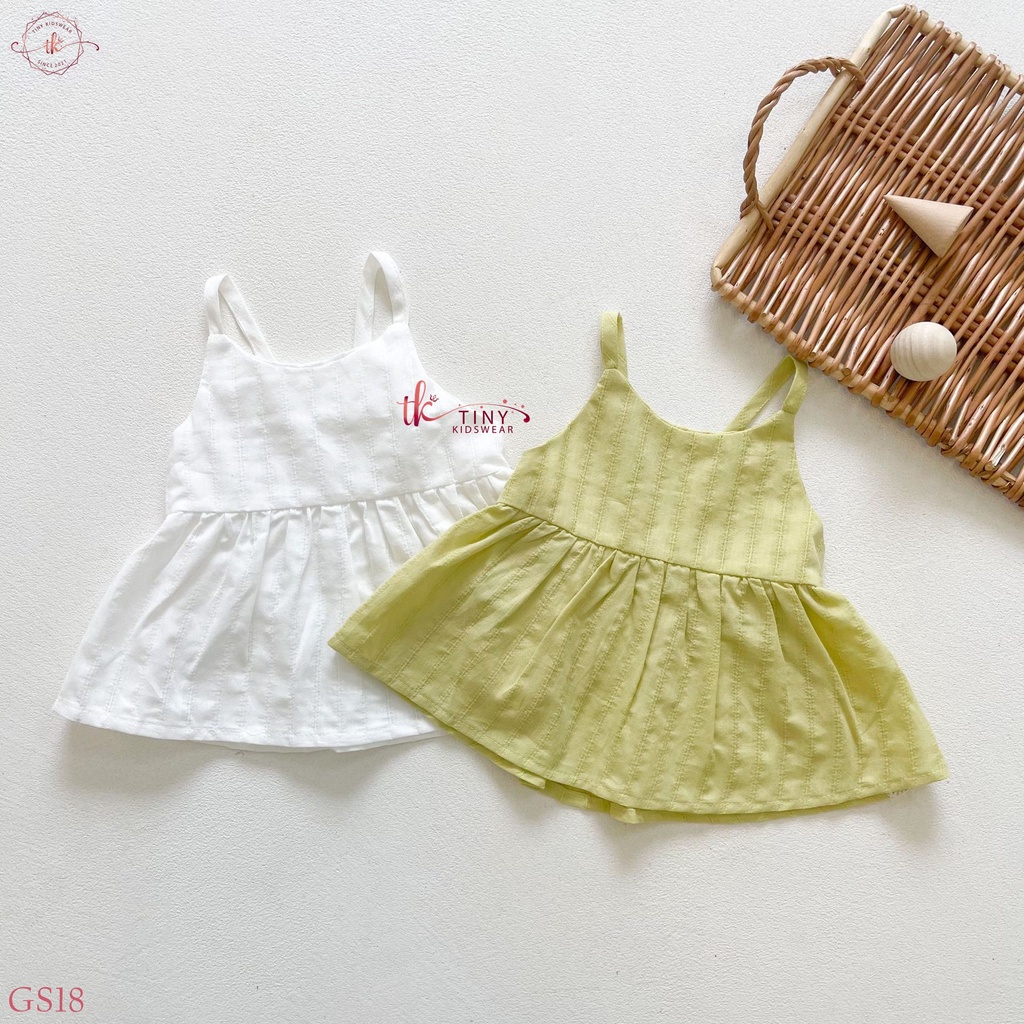 Bộ Bé Gái 2 Dây Chất Xô Linen Mát Mẻ, Set Quần Áo Cho Bé Gái Từ 5-15kg [GS18]