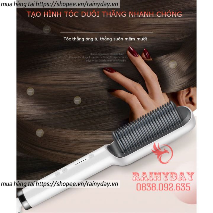 Lược điện chải tóc máy uốn tóc chải thẳng tóc duỗi cụp tóc tạo kiểu siêu tốc chuyên nghiệp