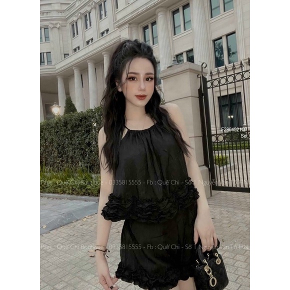Set bộ áo yếm quần đùi vải đũi alohashop91