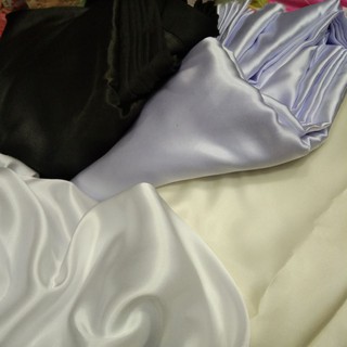 Vải Phi bóng Thái Tuấn màu Trắng xanh / Trắng sữa / Đen