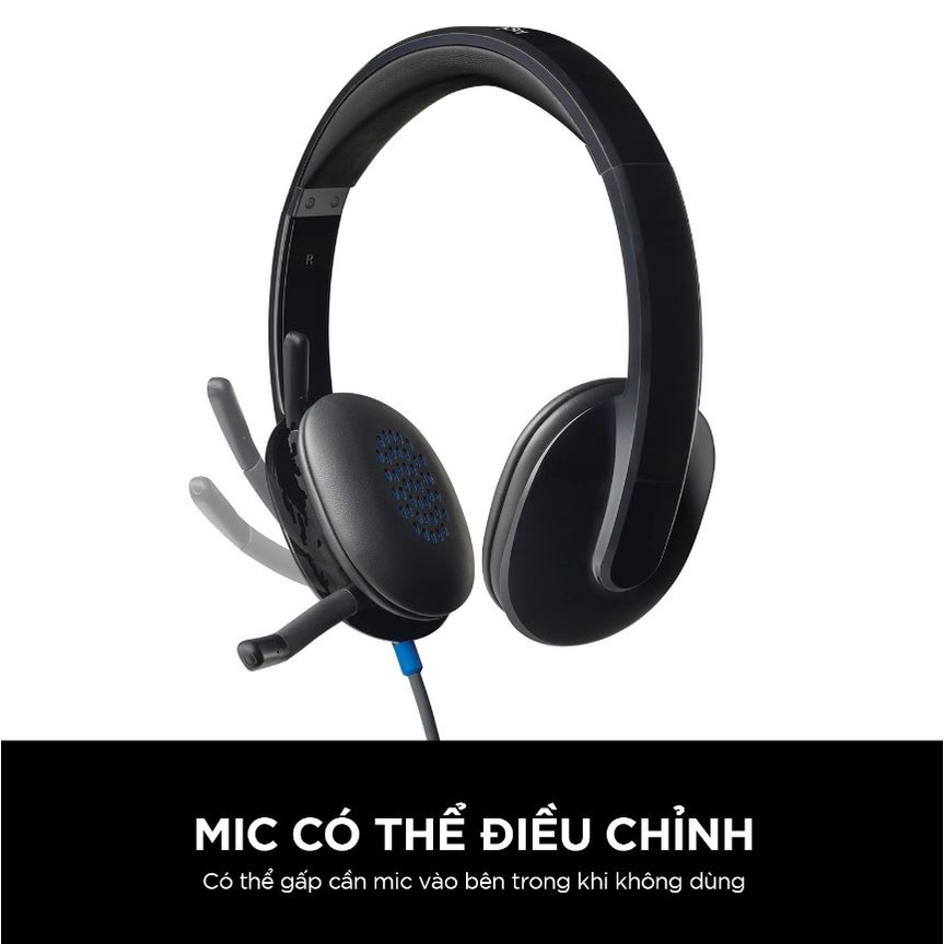 Tai nghe có dây Logitech H540 - Mic giảm ồn, điều khiển trên tai, kết nối USB-A