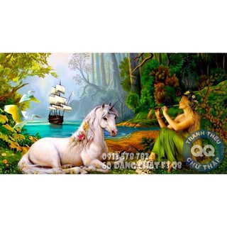 Tranh đính đá Vườn cổ tích 100x60cm VS127